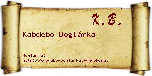 Kabdebo Boglárka névjegykártya