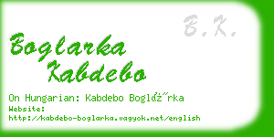 boglarka kabdebo business card